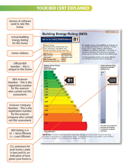 Sample of BER Cert ~ Photo Credit SEAI