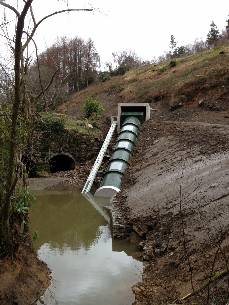 Archimedean Screw with ell pass running along side