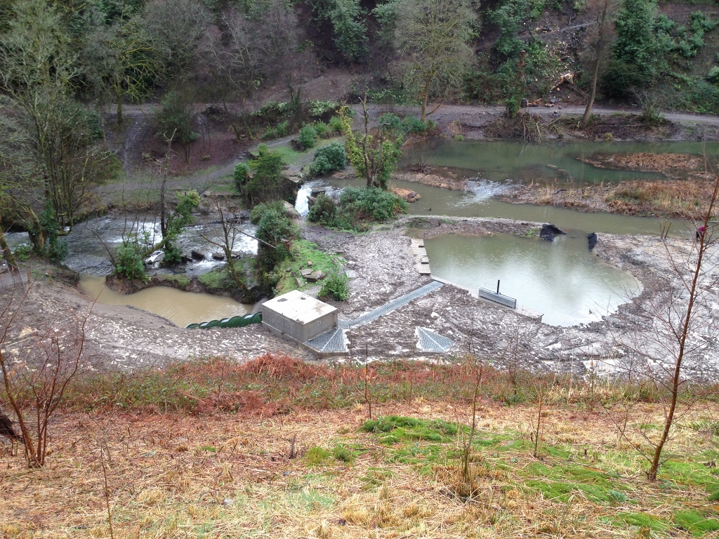 The site of the Archimedean Screw installation and lake