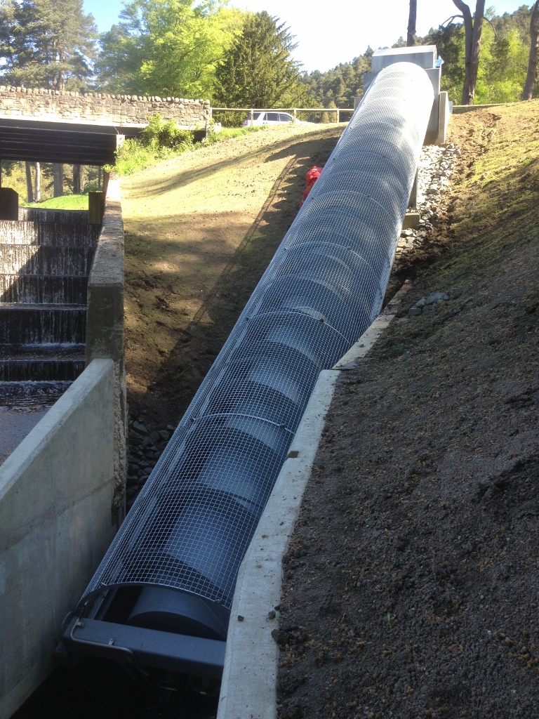 17m long Archimedean Screw insitu