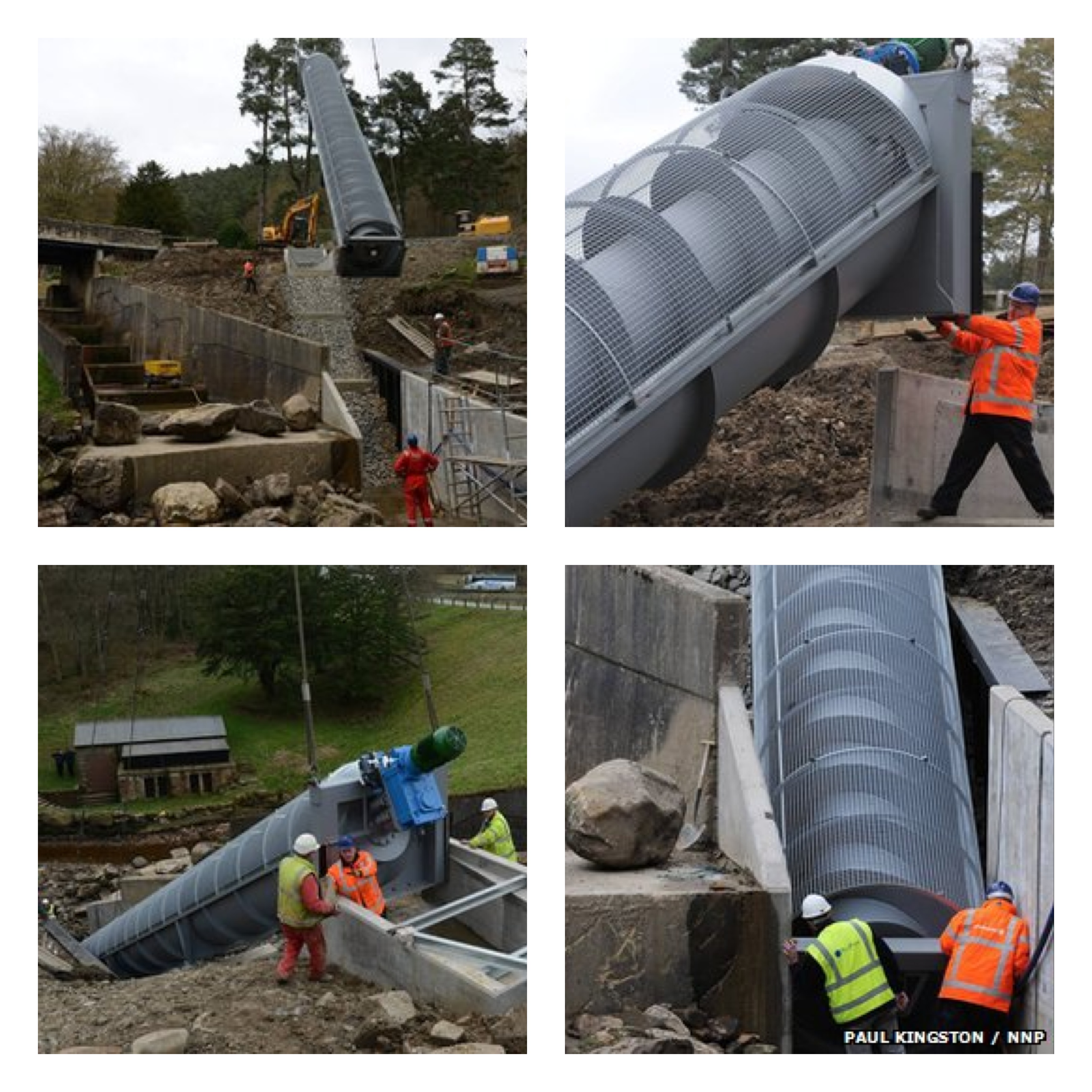Installation of the 12kW Archimedean Screw
